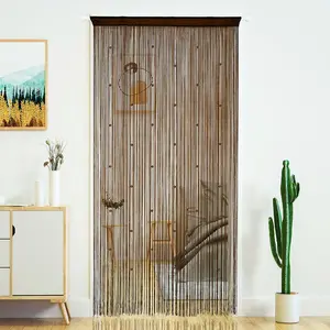 Beaded Curtain Door String Curtains for Doorway Tassels Beads  Fringe Hippie Room Divider Window Hallway Entrance Wall Closet Bedroom  Decor (39x110in/100x280cm, Coffee)