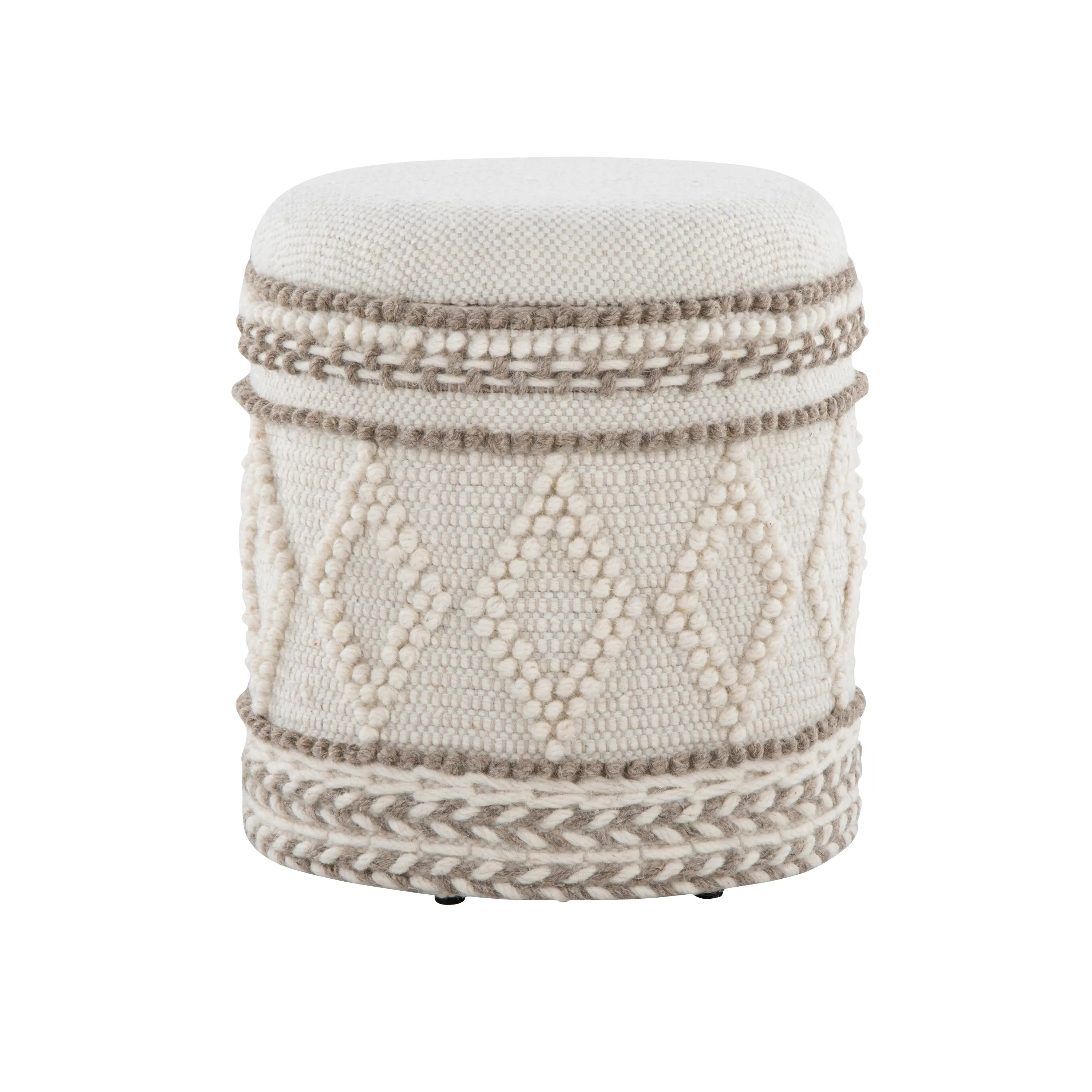 ARCH 18 Inch Storage Ottoman with Lid, Handwoven Wool Tufted Knot Ottoman Storage Box, Beige Footstool Seat, Living Room Bedroom Entryway Organizer, Multi-Purpose Hideaway Bin, Home Furniture and Household Product Search Terms for US Online Shopping
