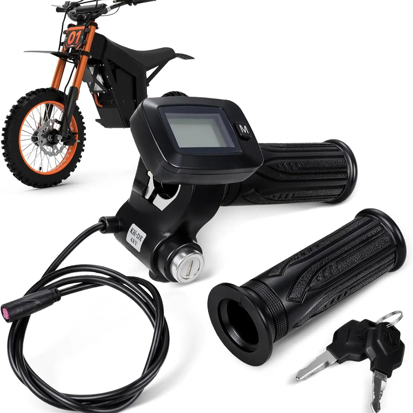 48v Ebike Throttle + M Button Compatible, Fits Tuttio Soleil 01 Gb Sf BF Arc, Electric Dirt Bike, Models with M Button Only PP Material