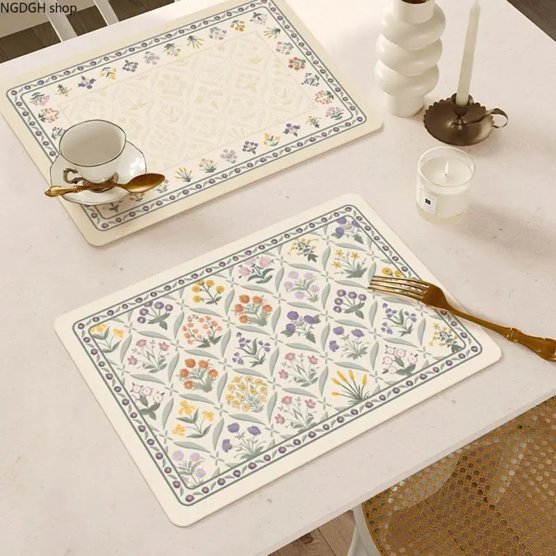 Table Placemat - Cute Floral Placemat Set Elegant Dining Table Mats for Kitchen Home Everyday Decor