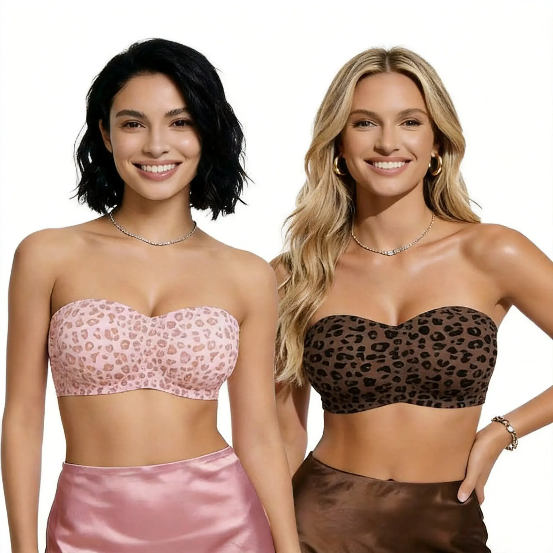Women's Strapless Push Up Sports Bra - Seamless Bandeau with Padded Cups, Elastane Nylon, Full Coverage Support for Larger Bust, Invisible Comfort for Off Shoulder Tops, Wedding Dresses, Everyday Wear