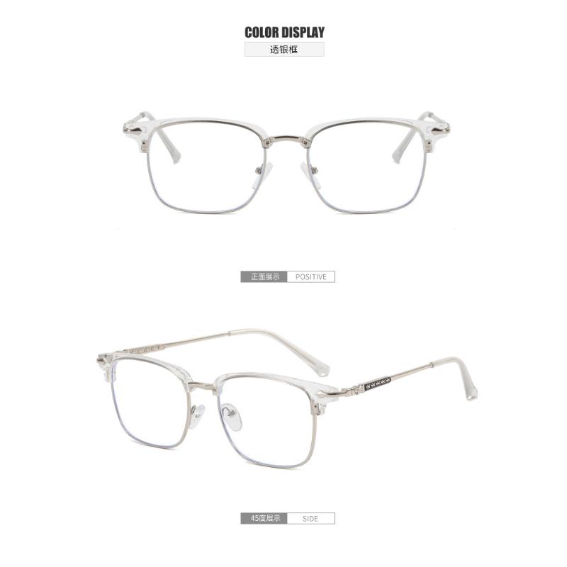 Same Style Retro Eyebrow Frame Glasses | Tech Nerd Handsome Men'S Fashion Trendy with Full Rim, Rectangular Shape, PC Frame, Resin Lenses, TR90 Temples