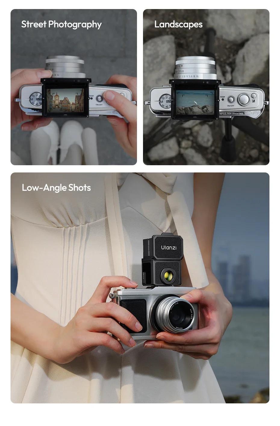 Ulanzi VF01 Waist-Level Viewfinder 35/50mm Framelines 28mm Focal Length 3-element Lens Group for Camera Enthusiasts