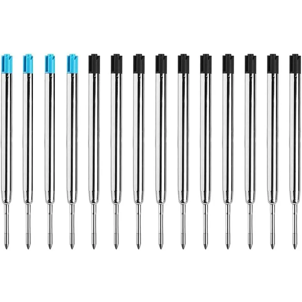 Ballpoint Pen Refills, 14 Pack Compatible with Parker | 0.5mm Fine Point Refills in Black and Blue Ink for Compatible Bolt Action Pens and Everyday Writing.