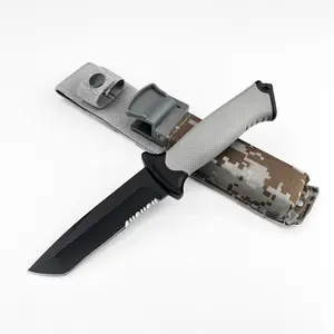 New Durable Multi-Functional Hiking Fixed Knife with Sheath, 8cr13mov Blade, Rubber Handle, Ideal for Camping and Fishing, Outdoor Use