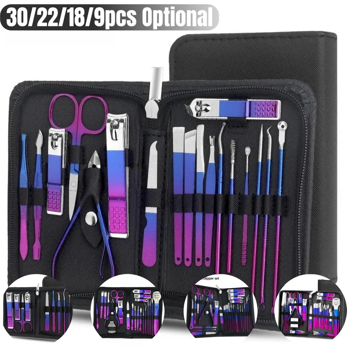 Manicure & Pedicure Tool Set, 1 Set Stainless Steel Manicure Set, Professional Nail Clippers Pedicure Kit, Portable Travel Nail Care Tools for Men & Women, Grooming Kit, Nail Nippers, Nail Care Metal, Nail Salon Supplies
