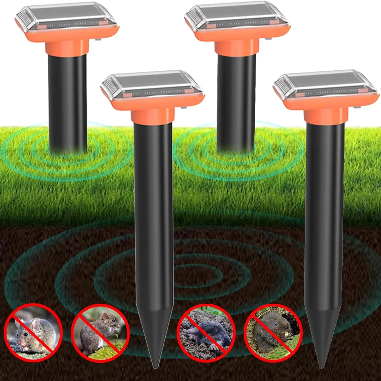 Outdoor Earthquake Simulation Animal Repeller, Plug-In Buzzing Vibration Device, Effective for Underground Snakes and Rats, Easy Installation