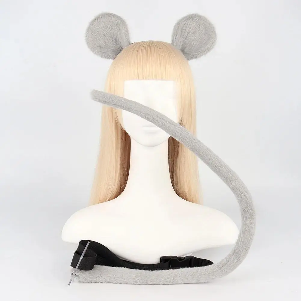 Plush Polyester Hamster Cosplay Accessory Set - Headband Set with Mouse/Beast Ears, Tail for Cartoon/Comics Fans' Dress Up, Clothes Accessories, Cos Plush, Cosplay Party