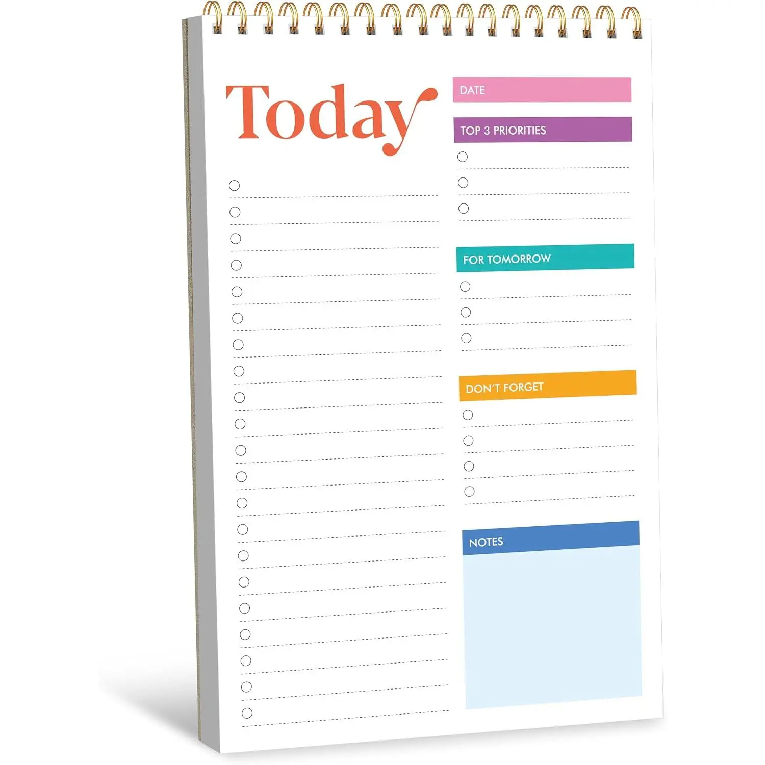 Notepad, Daily Planner Notebook with 52 -off Sheets, Undated Writing Organizer for Daily Tasks and Goal, Coiled Task Track Checklist Productivity Pad for Office, Classroom, , School