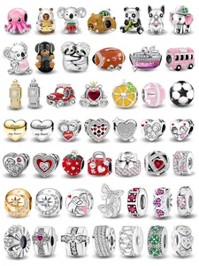 Charming Copper Plated Bead Charms with Koala Panda and Football Accents for Bracelet Stacking and Personalized Gifting