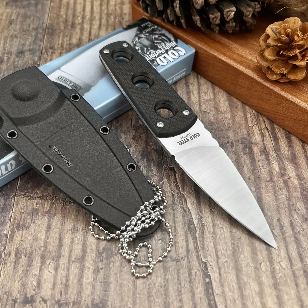 New Arrival: Compact Pocket Fixed-Blade Knife with Sheath, 440C Blade, ABS Handle—Camping Knife, Portable EDC Knife, Necklace Knife, Multifunctional Survival Tool for Outdoor Use
