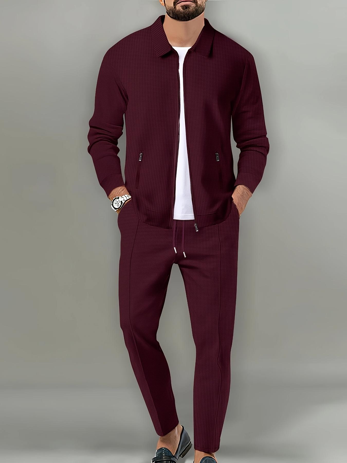 New long sleeved lapel zipper jacket and casual pants set, suitable for winter and autumn