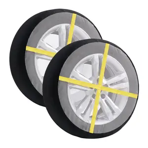 【DealsForYouDays】VEVOR Thickened Snow Socks for Tires, Full Coverage Tire Socks with Polyester Fiber, Snow Traction Tire Cover for Car, SUV, Pickup and Truck (Pack of 2)-Large