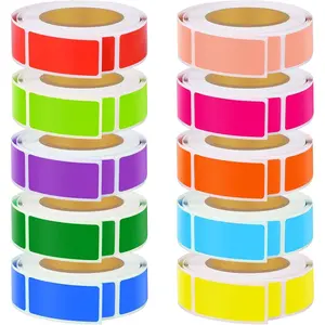 3000 count 10 Rolls Rectangular Color Coding Stickers 1.57 x 0.75 Inch Self-Adhesive Color Coding Label 10  Colors for Inventory and  Organize, File Classification