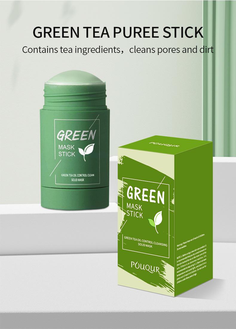 Clay mask stick, green tea clay mask stick, cleansing, application of facial mask