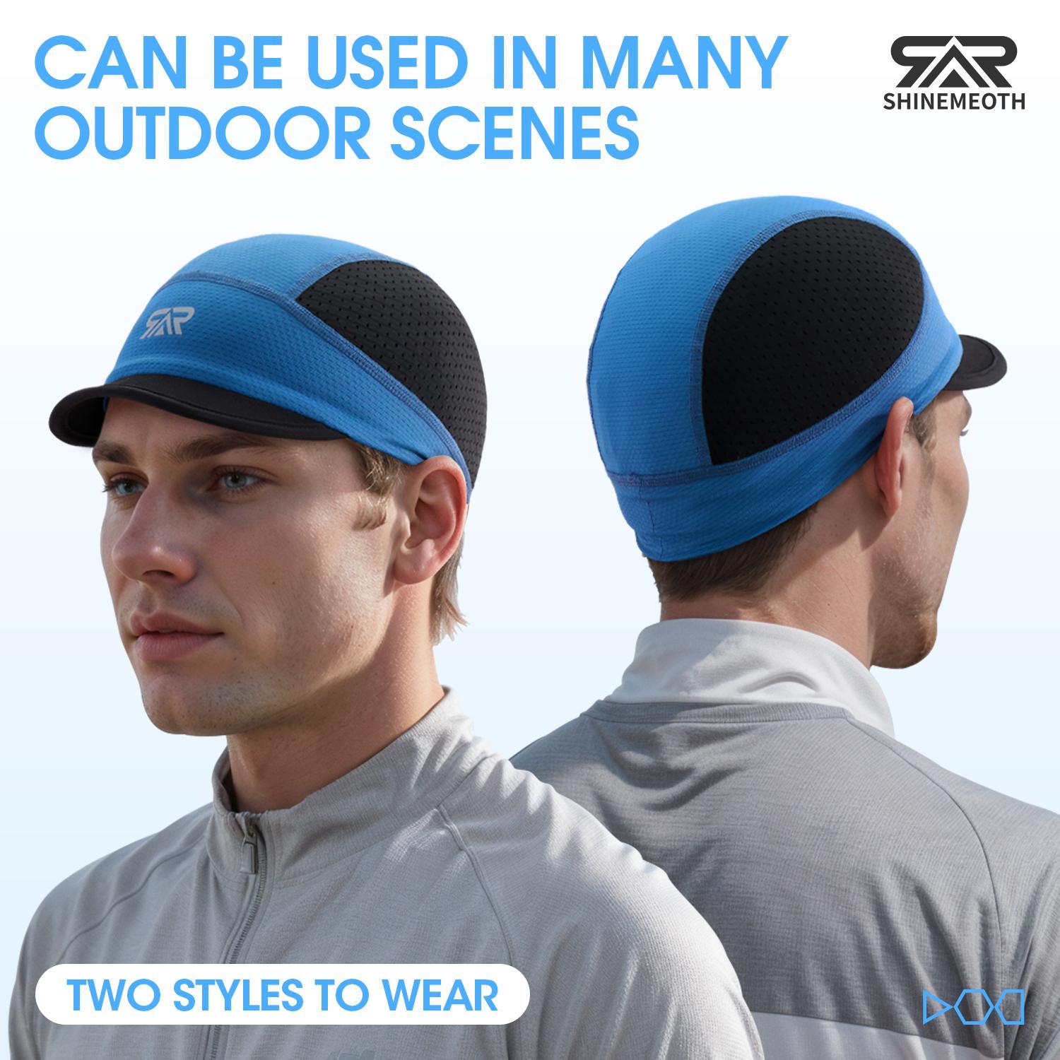 Breathable Sweat-wicking Cycling Running Baseball Hat, Quick Drying Hat, 1 Count Short Brim Cooling Helmet Liner Skull Cap, Cycling Running Baseball Hat for Men & Women, Workout Hat, Sports Cap