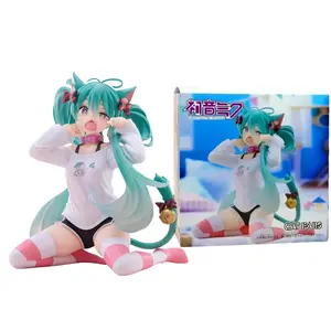 12cm Desktop Cute Hatsune Miku Kwaii Style Anime Figure Toys PVC Model Collector Doll Birthday Gift