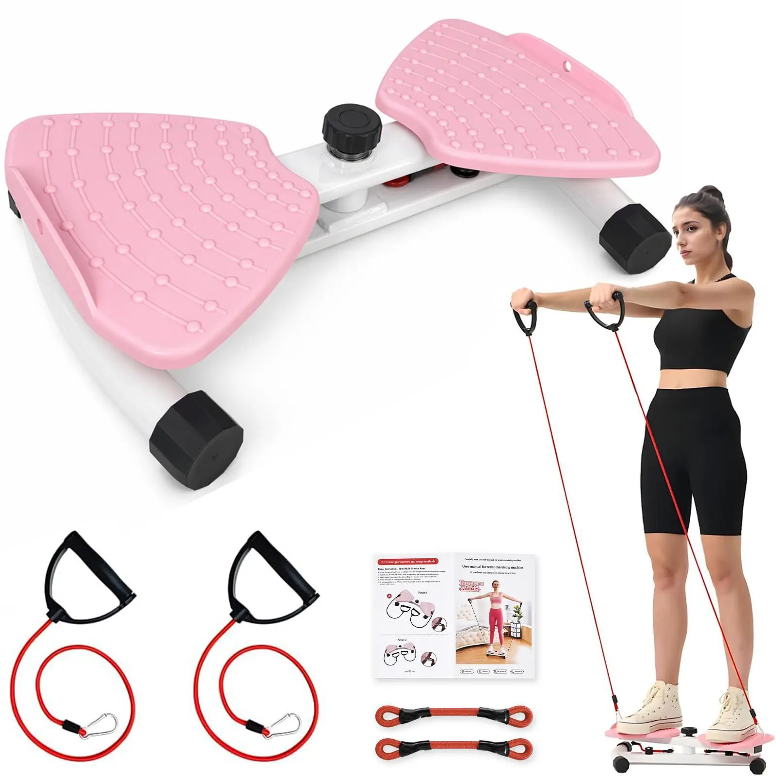 Waist Twist Machine Ab Training 300 lbs Capacity Ab Board for Women Core Workout Equipment Portable Waist Toner for Aerobic Exercise Home Gym Cardio