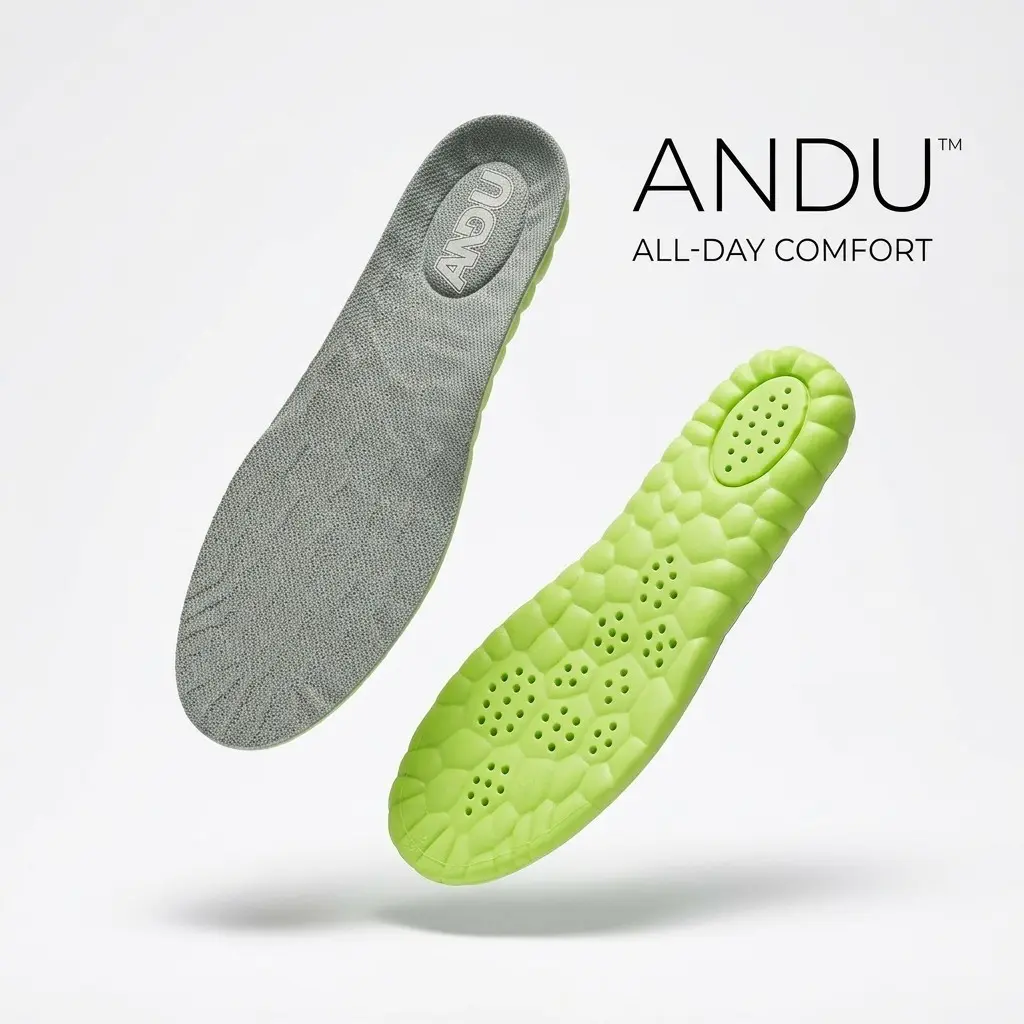 Andu PU Cloud Foam Shoe Inserts, Anti-Fatigue Cushion Insoles for Standing All Day, Work Boots & Sneakers, Molded Insole, All Seasons