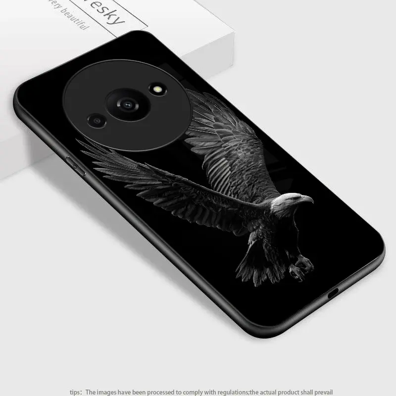 Soaring eagle pattern design suitable for Redmi Note 9,9T,9 Power,A1,A2,A1+,A2+,Poco C50,A3,A3x,Poco C61,K20,K20 Pro,9T,K20 Pro Premium,K30i,K30,Poco X2,K30 Pro,K30 Ultra,K30 Pro Zoom,Poco F2 Pro Hard Case Glass texture Simple design Phone Case