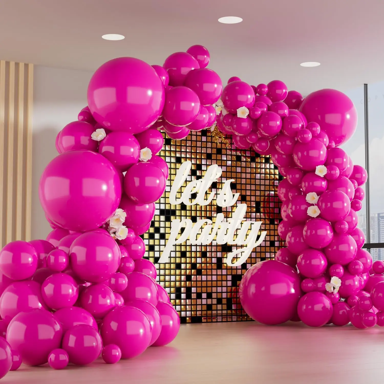 150 count Hot  Balloons Different Sizes Pack, 18 12 10 5 Inch Party Balloon Garland Arch Kit for Birthday Valentine's Wedding  Party Decorations(With 2 Ribbons)
