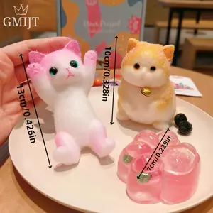 1pc 3D Chubby Taba Squishy Cat, Cute Cat Squeeze Toys for Cat, Shaped Squishy Toys Cat, Ultra-Soft Decompression Venting Toy, Pet Simulation Cat Doll Pinch Toy