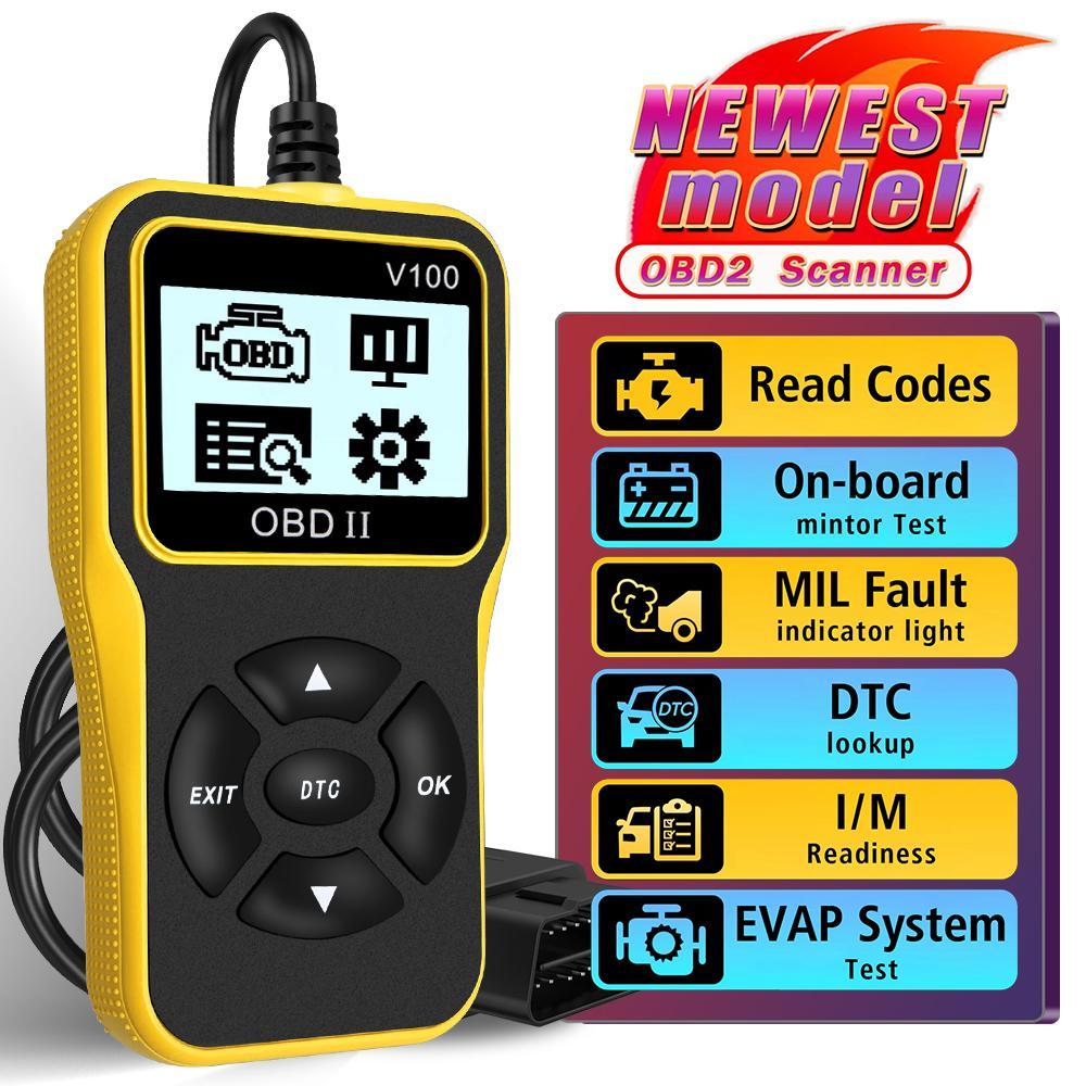 OBD2 Code Reader Scanner, Automotive Scan Tool, Digital Automotive Tester, Multilingual Car Engine Diagnostic Tool with Digital Display, Universal Auto Plug & Play Accessories