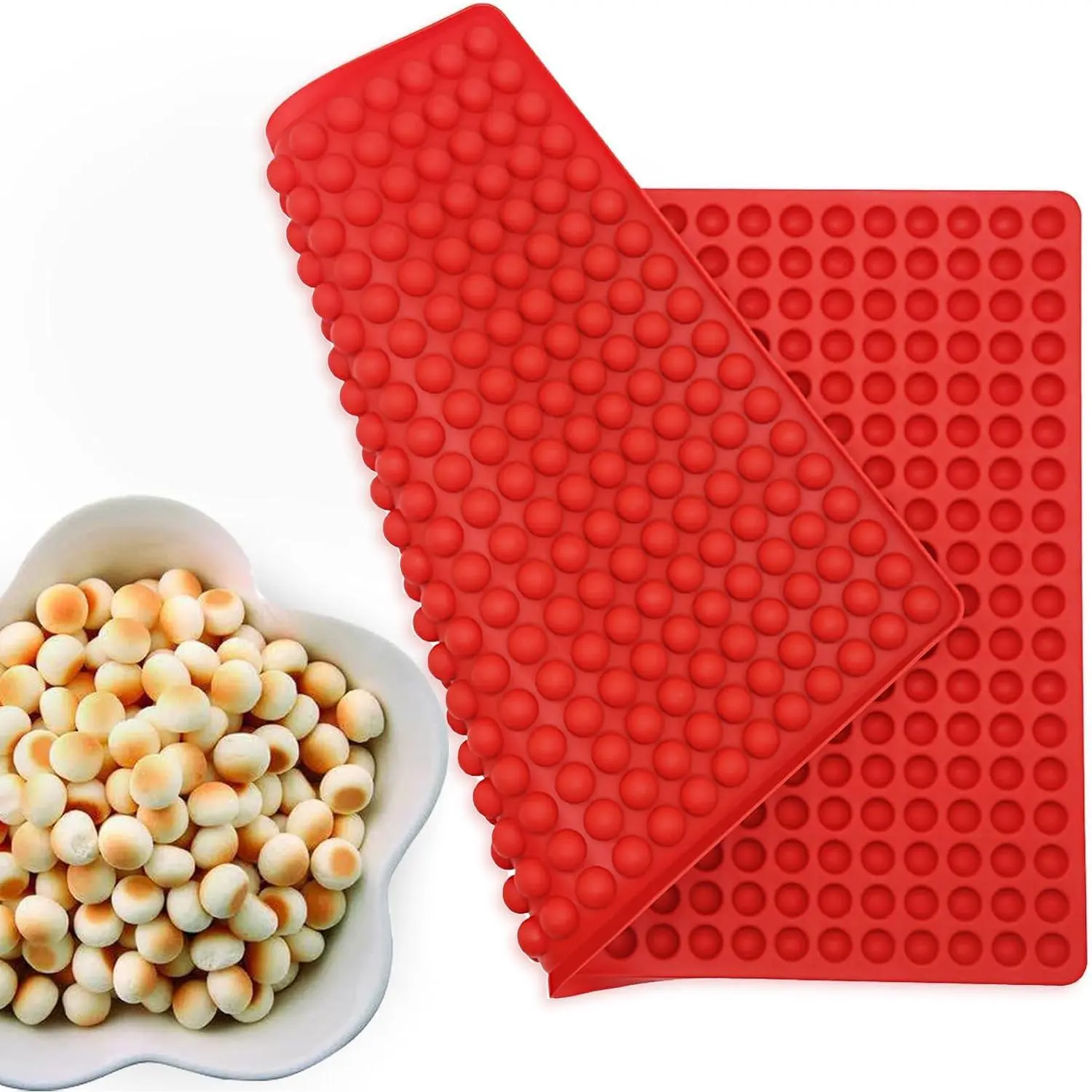 468-Cavity Mini Round Silicone Molds,Chocolate Drops Mold |   Small Dog Treat maker | Semi Sphere Gummy Candy Molds,For Jelly, Candy, Gummy, Wax Melt Baking Pan