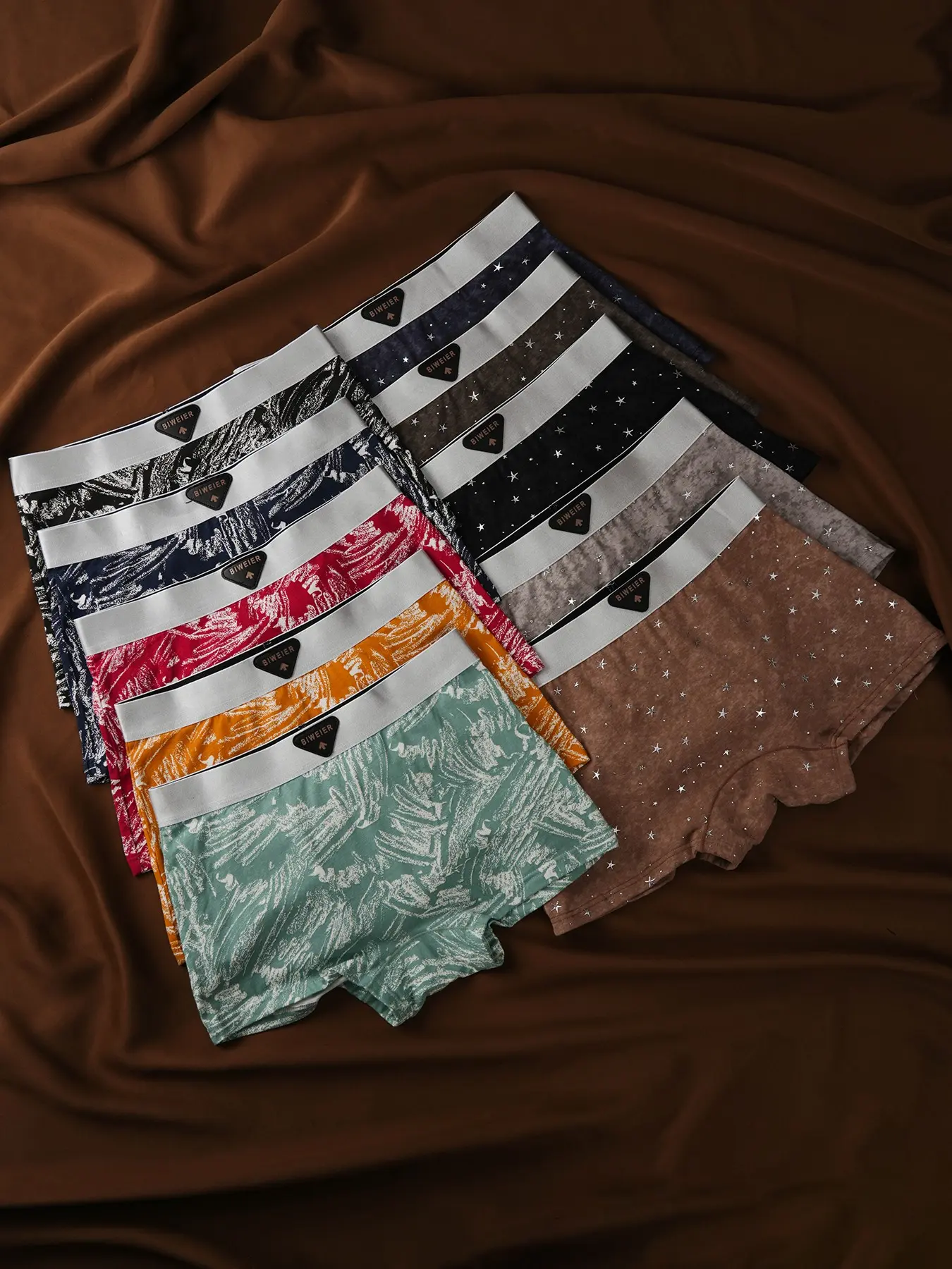 10 Pcs Biweier Women's Cotton Printed Boyshorts, Casual Soft Panties, Elastic Slim Fitting Underwear, Soft Comfortable, Trendy Elastic Non-Rolling Edge, Ideal for Casual Sports & Home Use