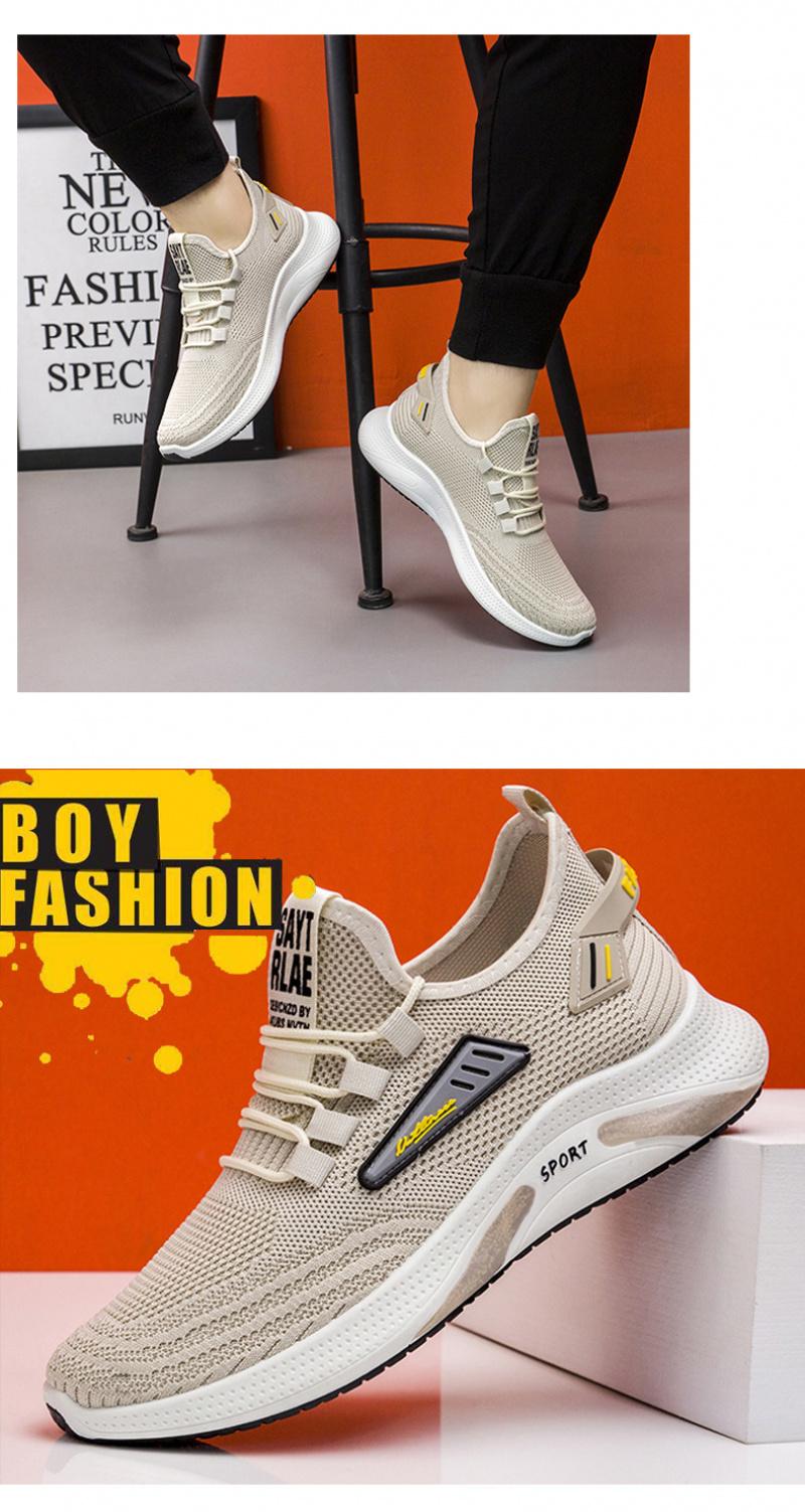 2026 Men's Sports Shoes Spring New Model Flyknit Mesh Casual Shoes Soft Sole Comfortable Running Shoes Trendy Unisex Shoes
