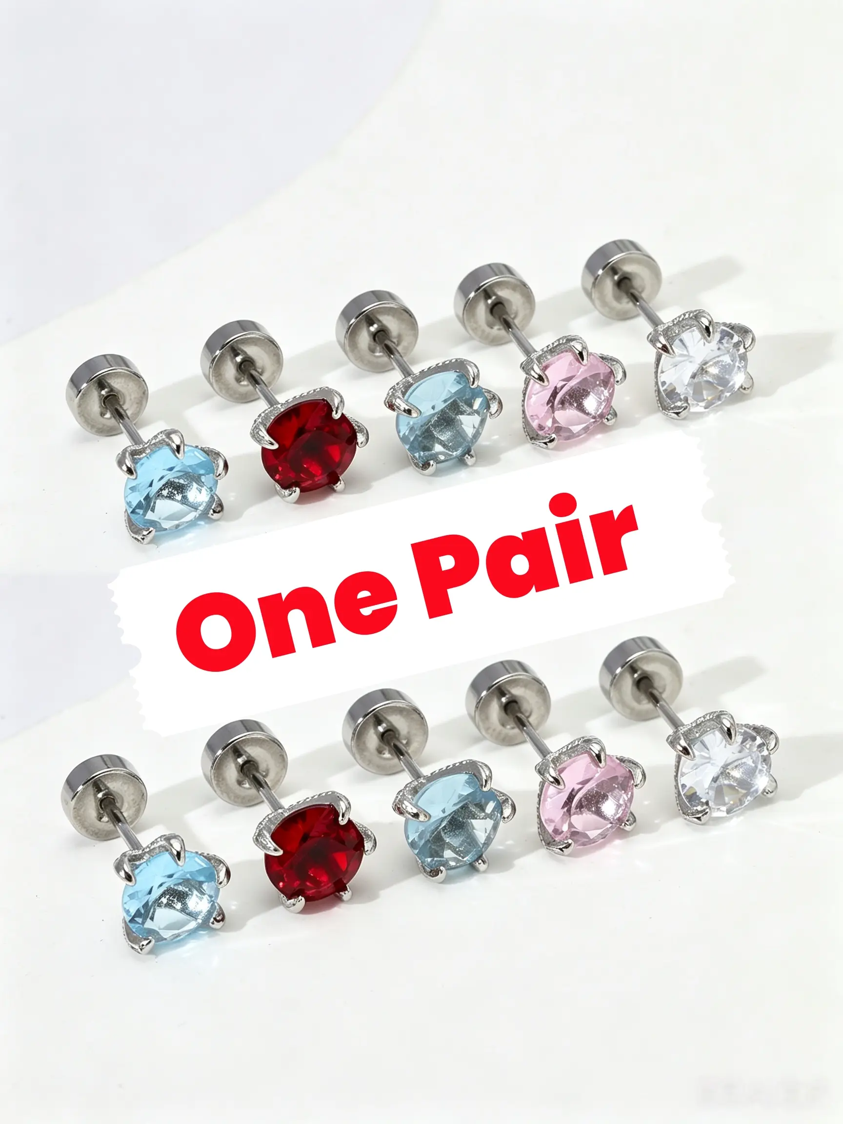 1 Pair Shimmering Luxury Dragon Claw Zircon Screw Post Titanium Ear Bone Piercing, High-End Girl Soft Cartilage Earring, Elegant Studs