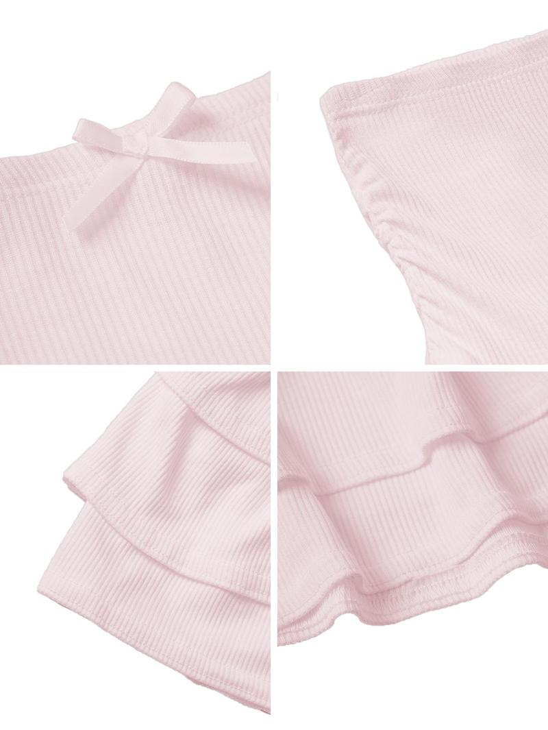 Spring and Summer Y2K Sexy Casual Ruffle High Waist Bow Half Skirt Mini Skirt