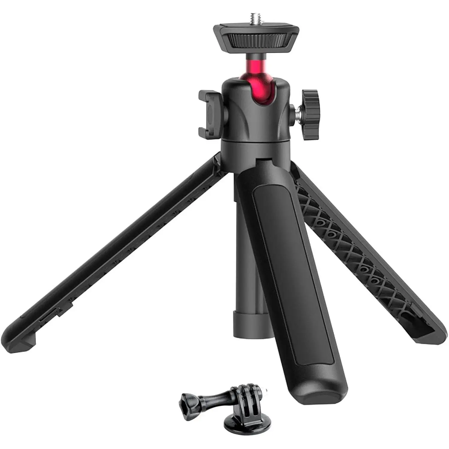 MT-16 Extendable  Tripod, 4 Levels Adjustment 360° Ball  Cold Shoe Lightweight Portable Vlog Travel Selfie Stick Handle Grip Desktop Webcam Tripod for DSLR Action Camera