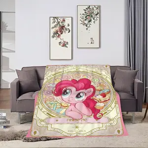 Cute My Little Pony Graphic Flannel Blanket, Premium Warm Throw for Travel, Sofa, Office, Bedroom, Outdoor Leisure, Gift for Fans
