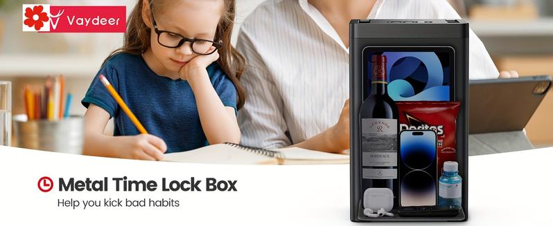 New Metal Time Lock Box Phone Lockbox Timer Ipad Safe.safe