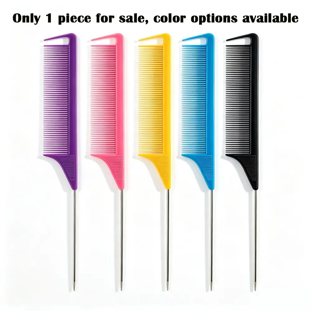 Steel Needle Pointed Tail Pick Comb, Fine Tooth Partition, Hot Dyeing Comb, Salon Specific, Hair Styling Tool, Male and Female