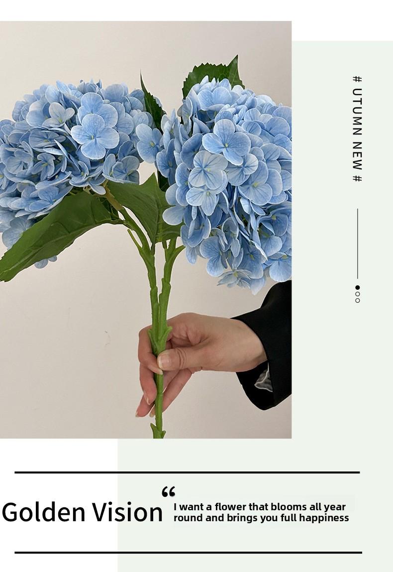 3D Moist Feeling Big Hydrangea Artificial Flower 176 Pieces Hotel Decorative Floral Wedding Decoration Fake Flower Film Hydrangea