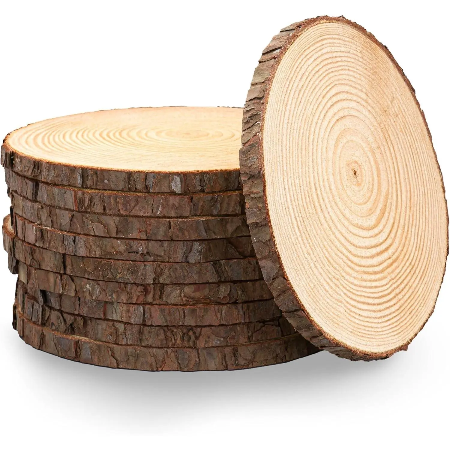 Set of 10 Medium 9-11" Wood Slices for Wedding & Baby Shower Centerpieces