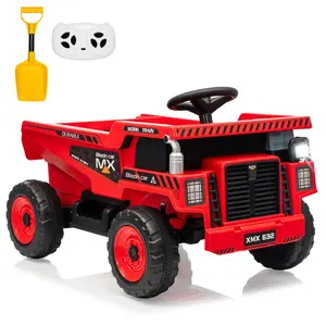 12V Ride-On Dump Truck for Kids – Electric 4-Wheeler Construction Vehicle, Remote Control, Dump Bed, Shovel, wireless Music, LED Lights, 30W Dual Motors, 3.1 MPH