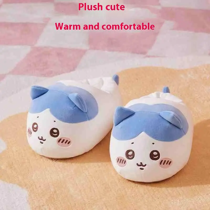 Winter Warmth Usaqi Plush Thick Slippers Cute Small Eight Indoor Home Plush Cotton Slippers Winter Essential Kawaii Slippers