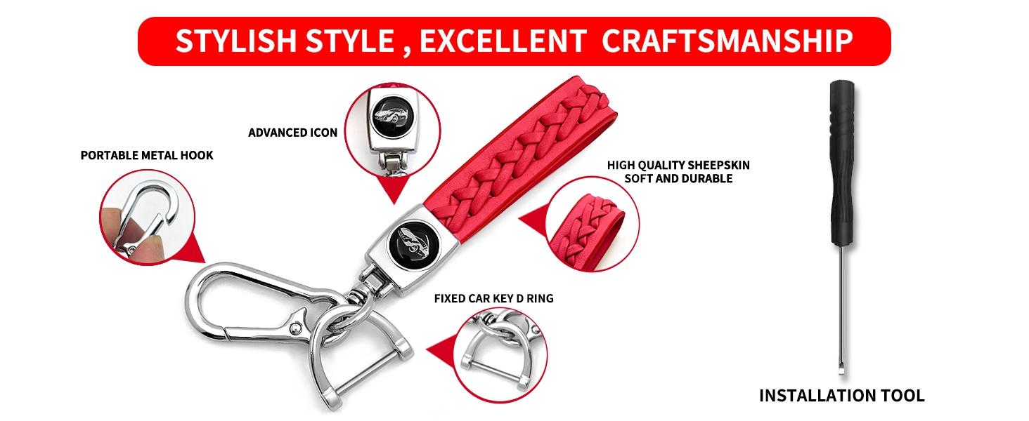 soft TPU Key Case Suitable for Cadillac STS CTS XT5 Escalade CT6 ATS SRX 4/5 Buttons Key (Red Key Cover + Key Chain set), Car Key Accessory, Key Covers For Car Keys, 4/5 Button Fit