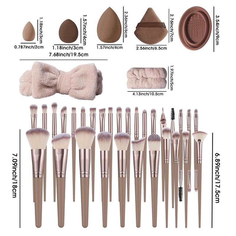 Professional Makeup Tool Set, 54pcs/set Cosmetic Brush & Sponge & Puff & Headband & Brush Cleaning Bowl Set, Multi-use Facial Makeup & Cleaning Accessories for Daily Use, Makeup Brush Kit, Face Brush Set