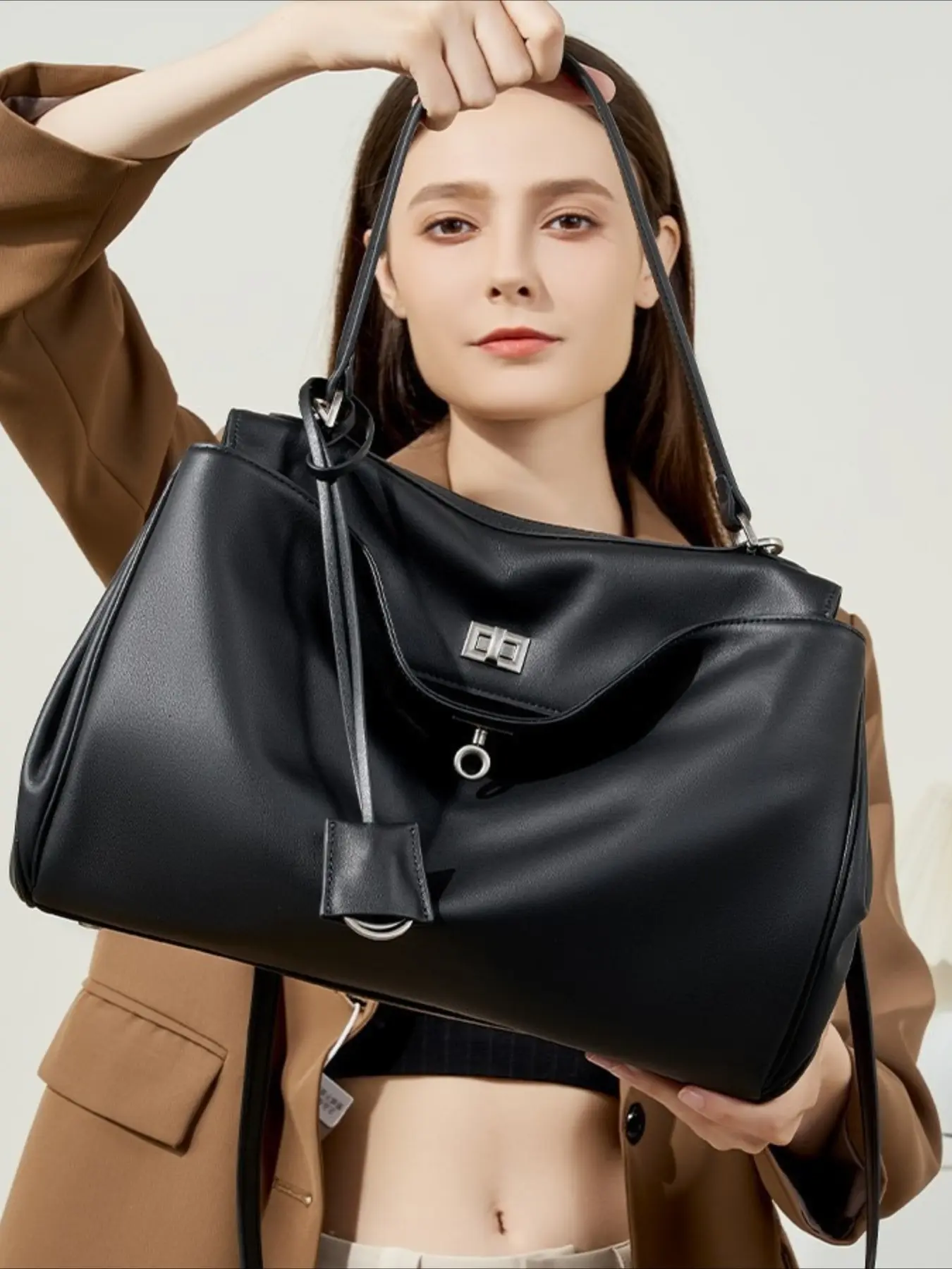 25 New Rodeo Kelly Tote Bag Large Capacity Smooth Calfskin Shoulder Handheld Lock Commuter Underarm Bag