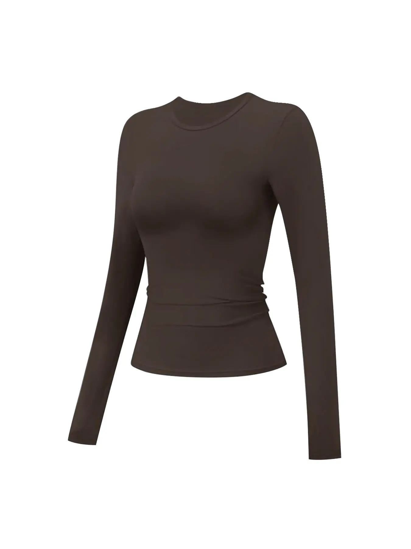 Women's Compression Training Top, Round Neck Long Sleeve, Sporty Yoga T-Shirt, Moisture-Wicking, Fitted, All Seasons, Athletic Compression Tee