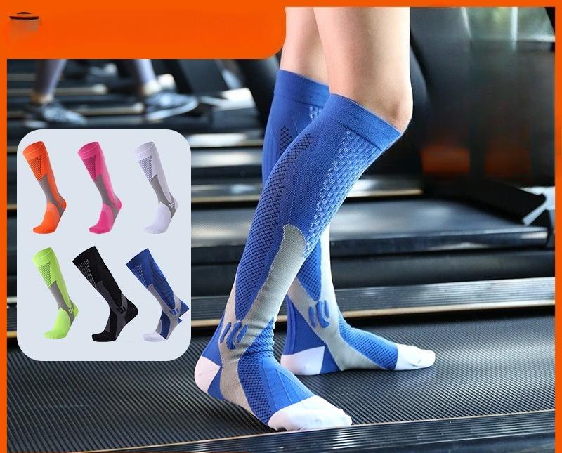 Professional stockings over knee socks thermal pressure socks non-slip football socks men's marathon pressure compression calf socks grip soccer
