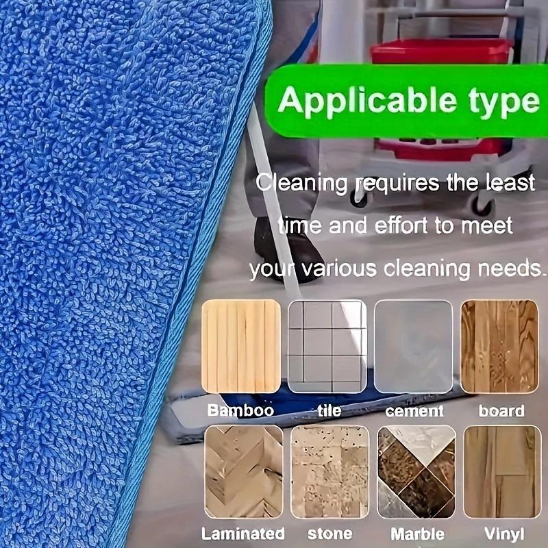 Reusable Microfiber Mop Replacement Pad, 2 Counts/set Washable & Durable Floor Mop Cloth, High Absorbency for Wet & Dry Cleaning