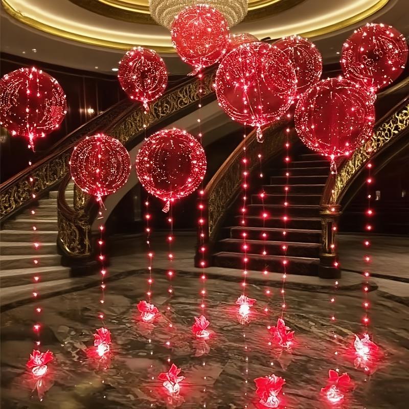 9  pcs LED String Lights with Glowing Transparent Bubble Balloons (Powered by 2 AA Batteries, Batteries Not Included) Suitable for Decorating Birthday Parties, Weddings, Proposals, Engagement Ceremonies