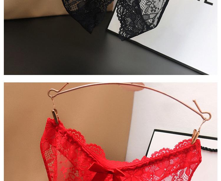 Women's Open Crotch Panties Low Waist Sexy Lace Transparent No-Remove Plus Size Briefs