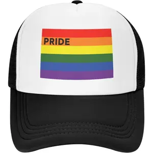 Pride Hat LGBT Baseball Cap Adjustable Rainbow Pride Trucker Hat Mesh Gay Pride Hats for Men Women