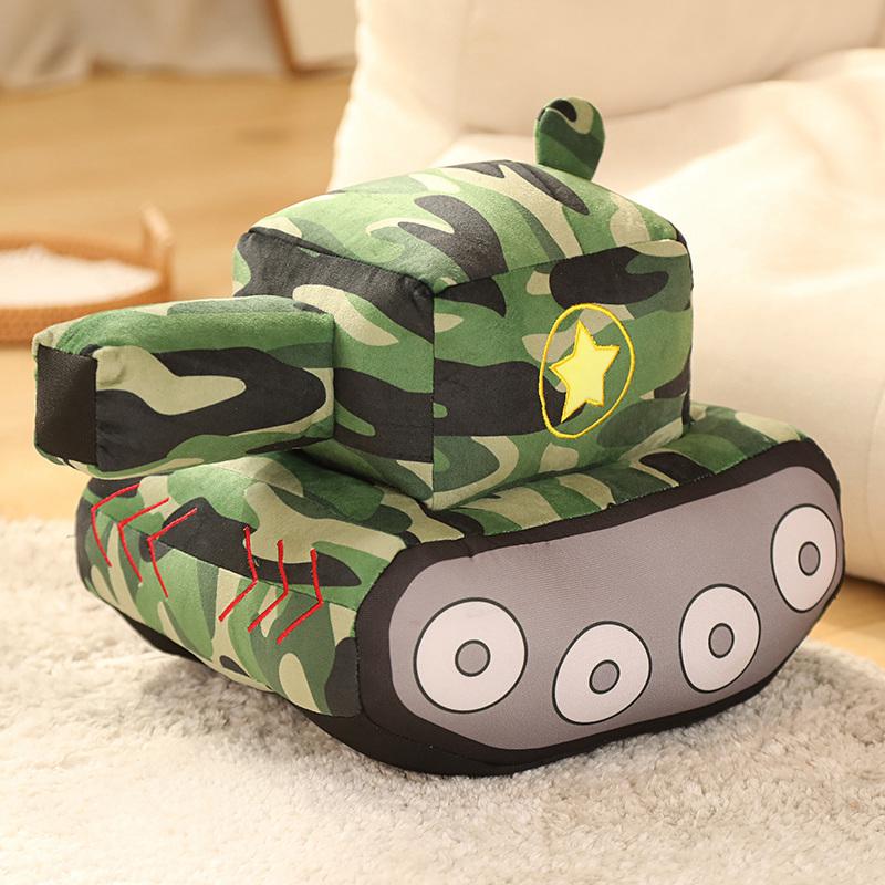 New  creative Tank Car Plush Dolls Simulation Peluche Toys Novelty Plush Toys Stuffed Soft Pillow   Birthday Gift For Boys Kids